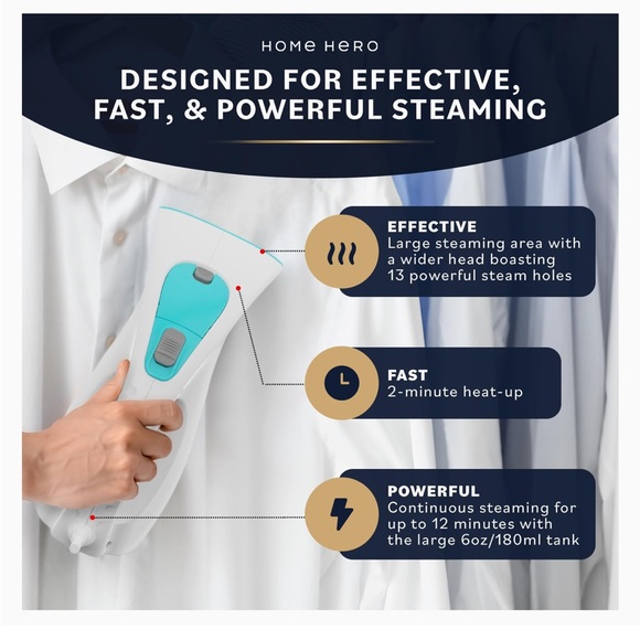 Home Hero Handheld Clothes Steamer - Picture 3 of 6
